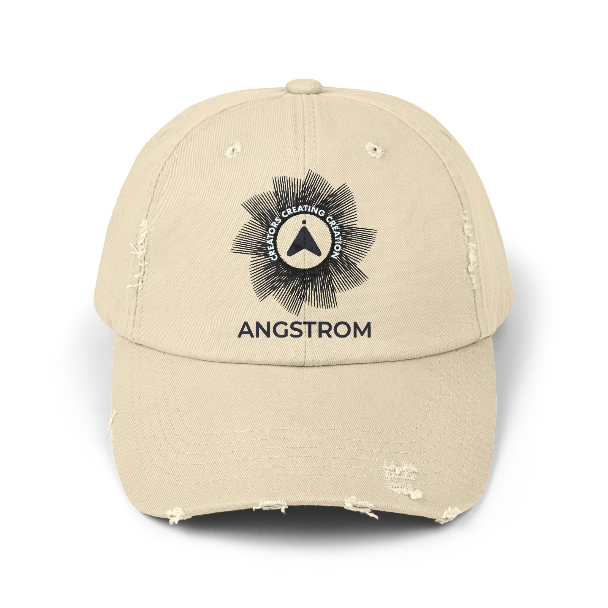 Unisex Distressed Cap - Sunburst 'Creating Joy' Casual Hat - Angstrom