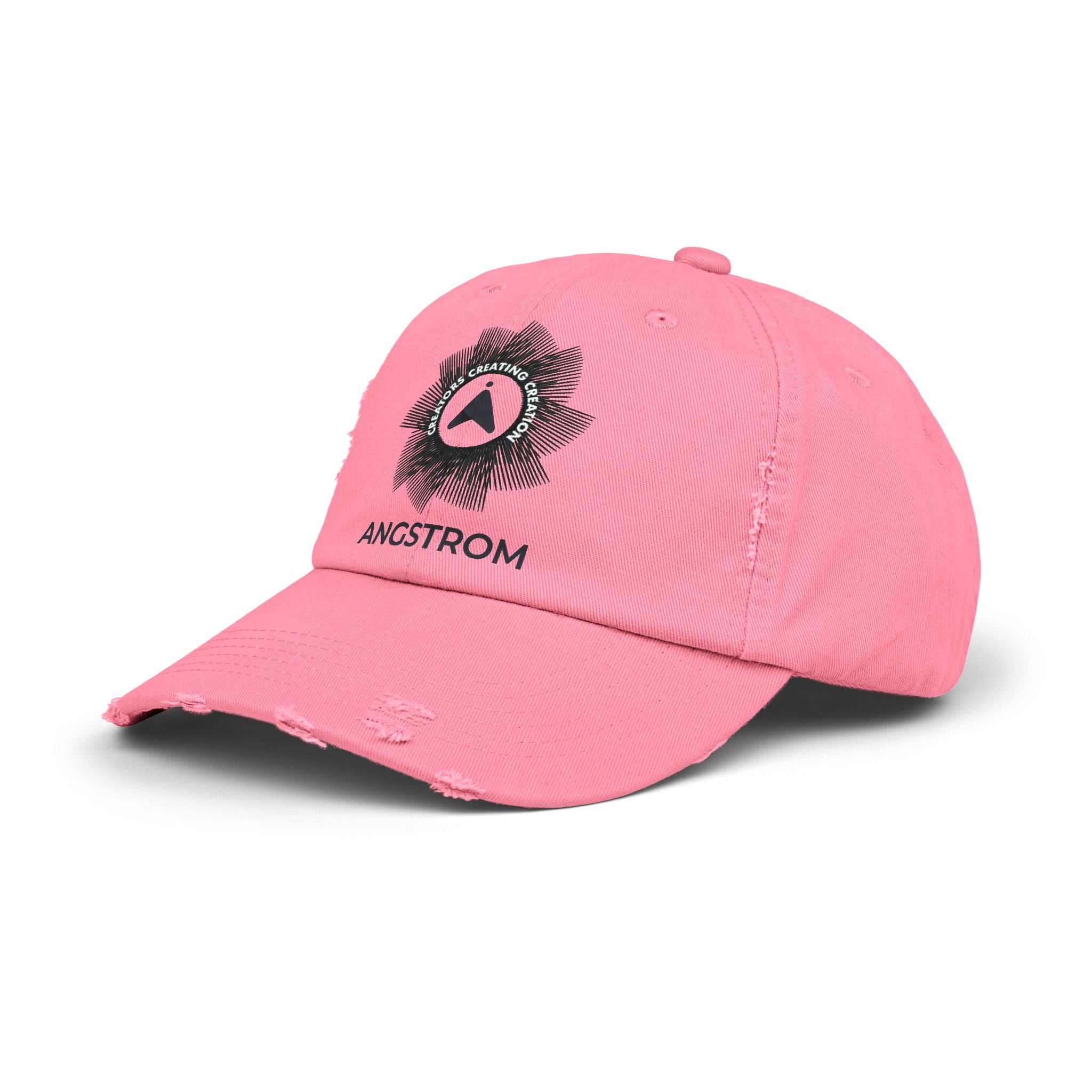 Unisex Distressed Cap - Sunburst 'Creating Joy' Casual Hat - Angstrom