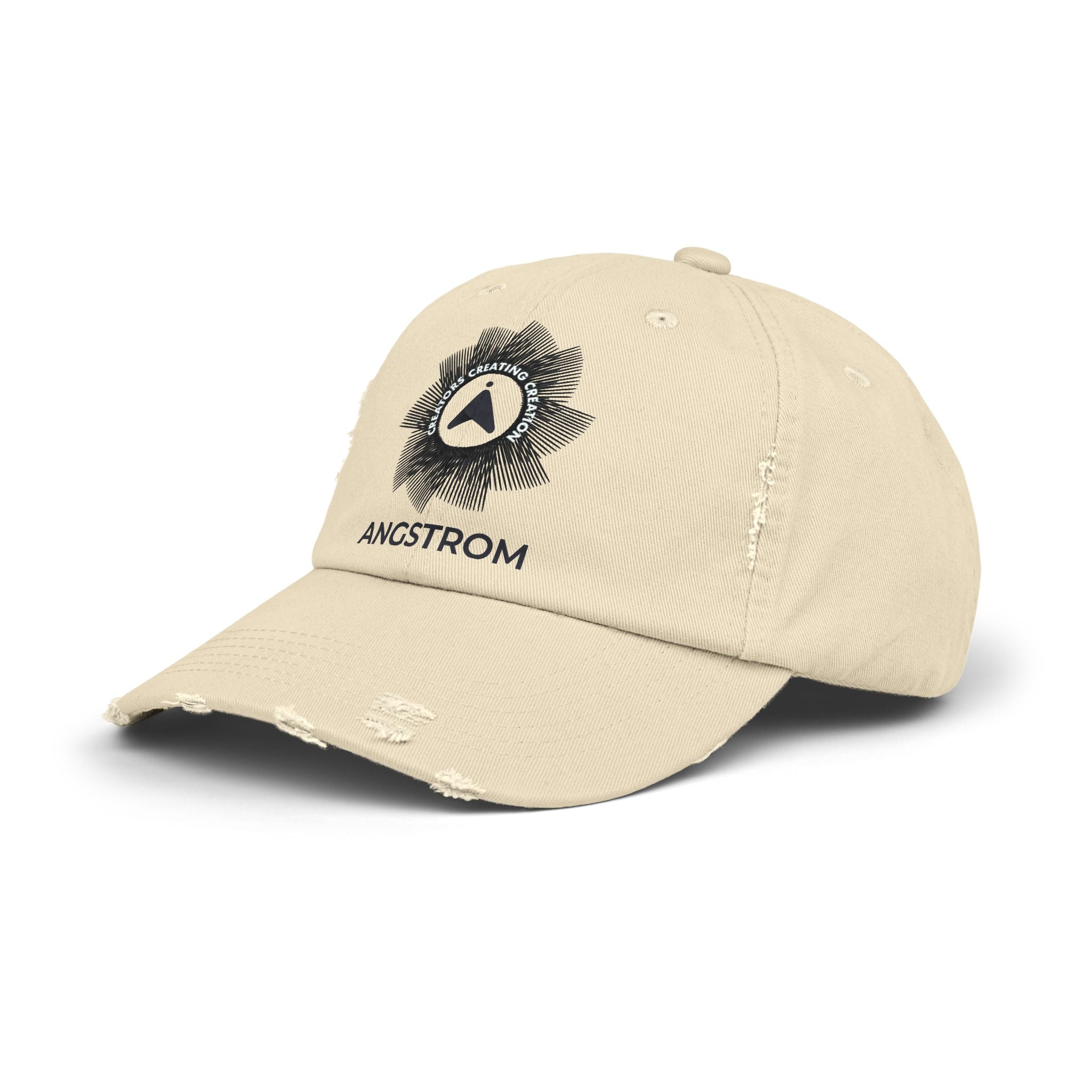 Unisex Distressed Cap - Sunburst 'Creating Joy' Casual Hat - Angstrom