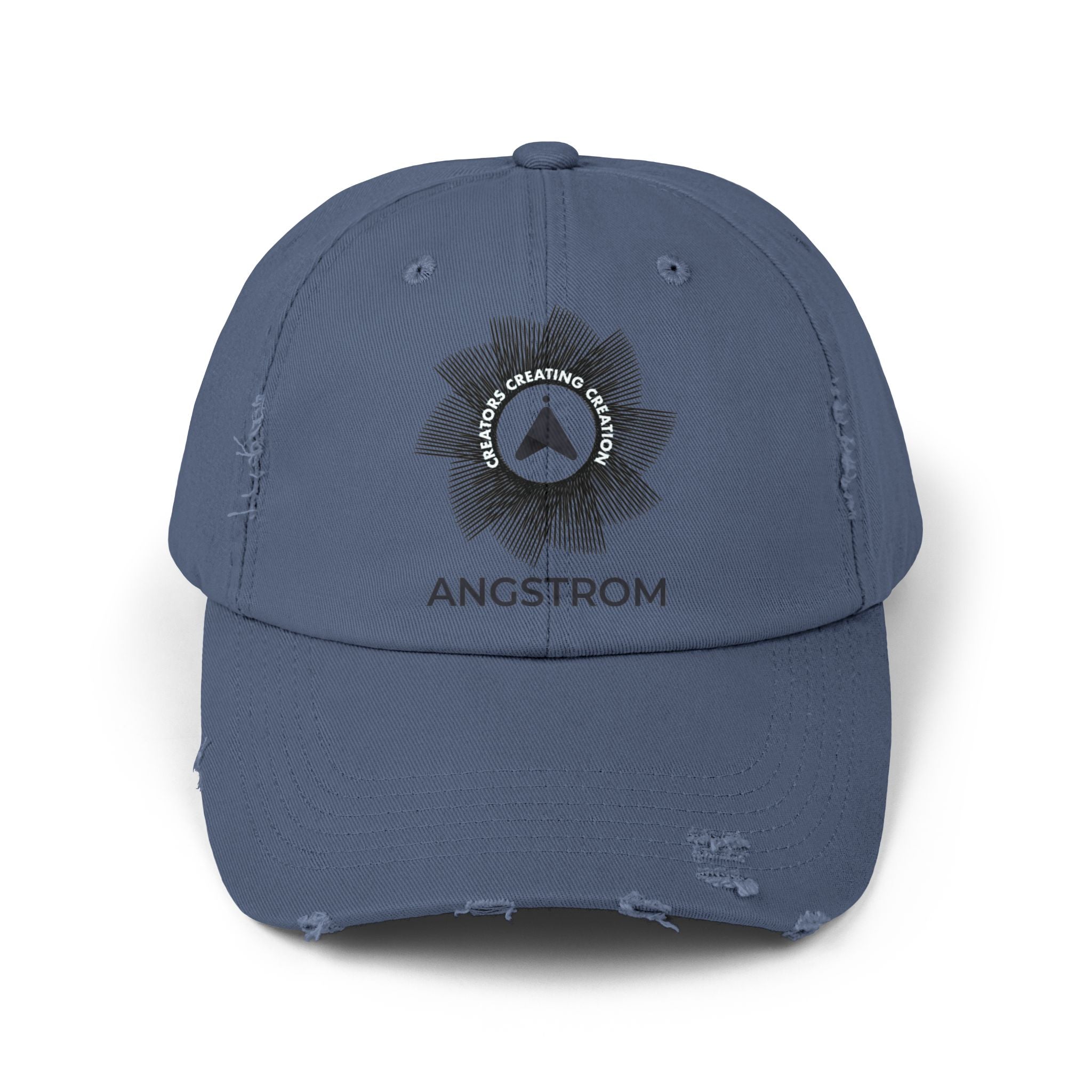 Unisex Distressed Cap - Sunburst 'Creating Joy' Casual Hat - Angstrom