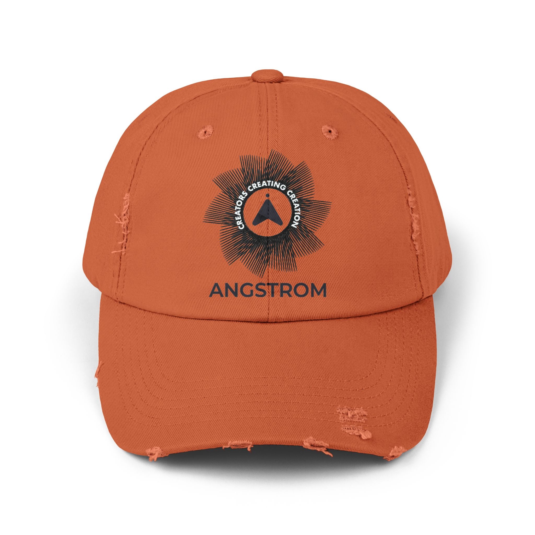 Unisex Distressed Cap - Sunburst 'Creating Joy' Casual Hat - Angstrom