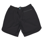 Black athletic shorts, back view