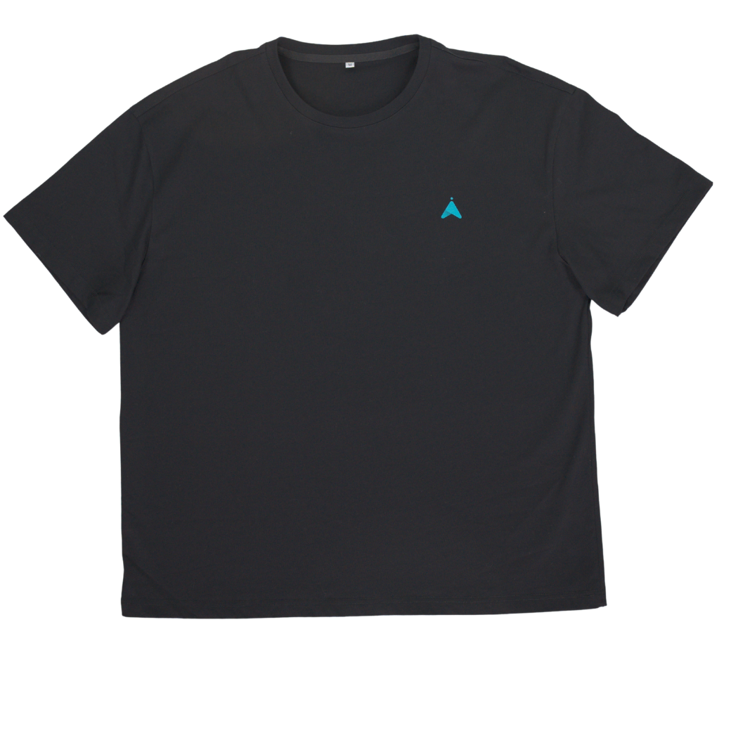 Black cotton t-shirt, front view