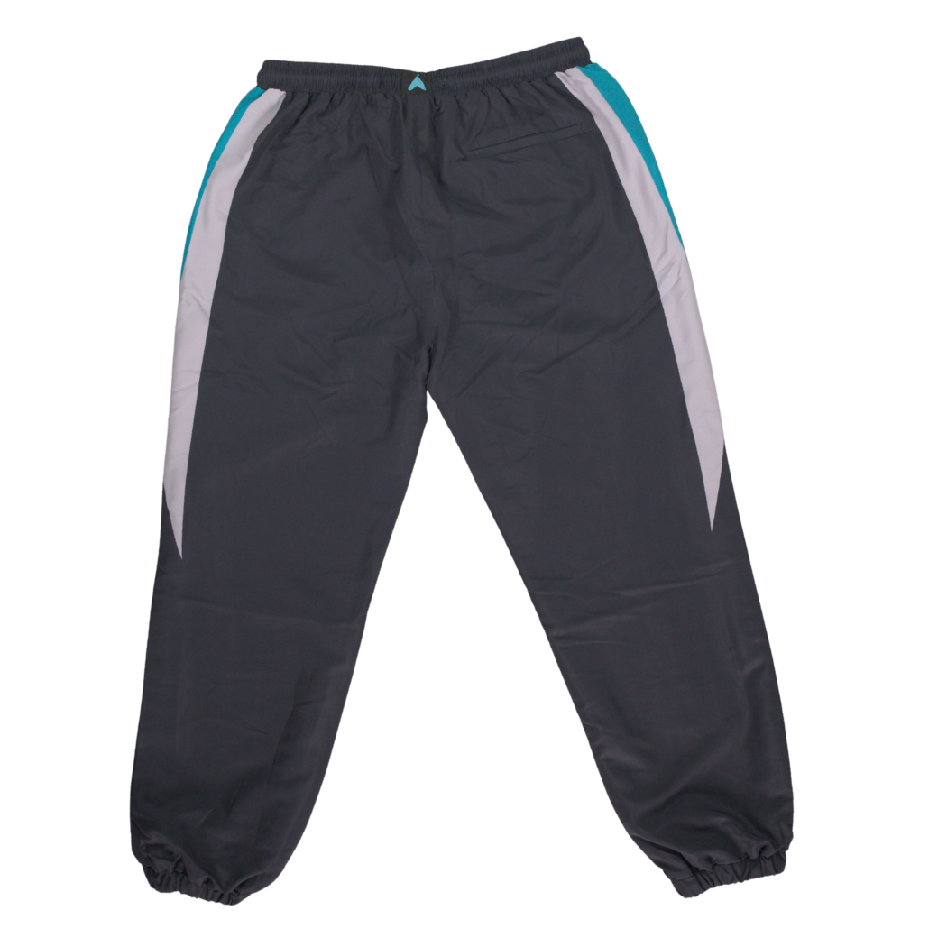 Black track pants, back view