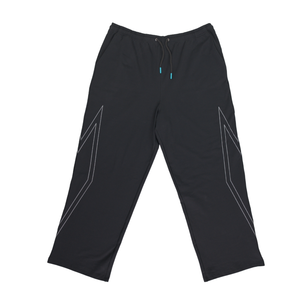 Black signature sweatpants, front view