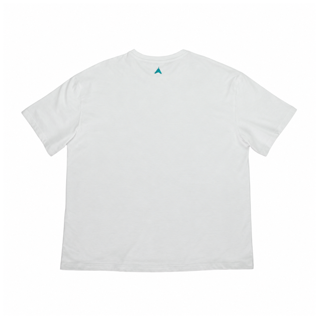 White cotton t-shirt, back view