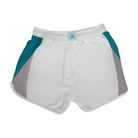White track shorts, back view