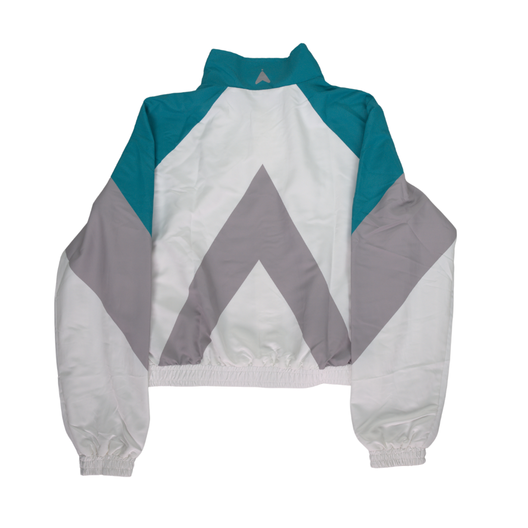 White track jacket, back view